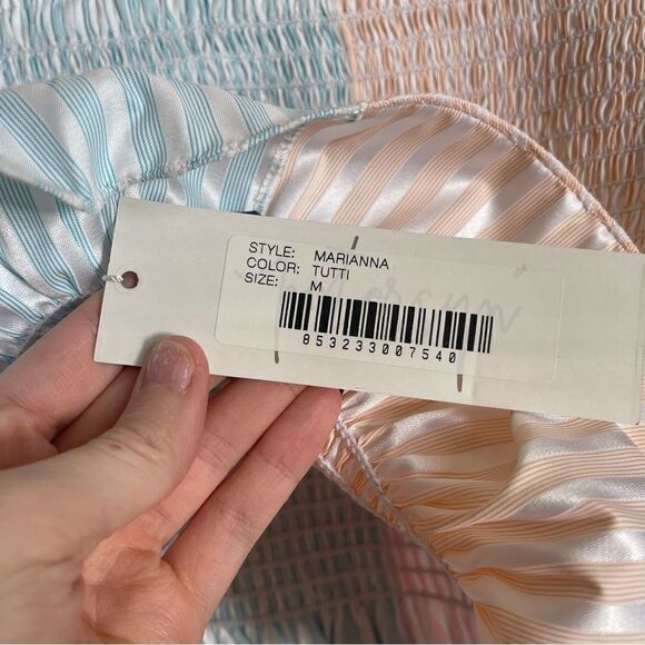 NWT Petersyn x Revolve Marianna Smocked Ruffle Tube Top - Tutti - Picture 6 of 6